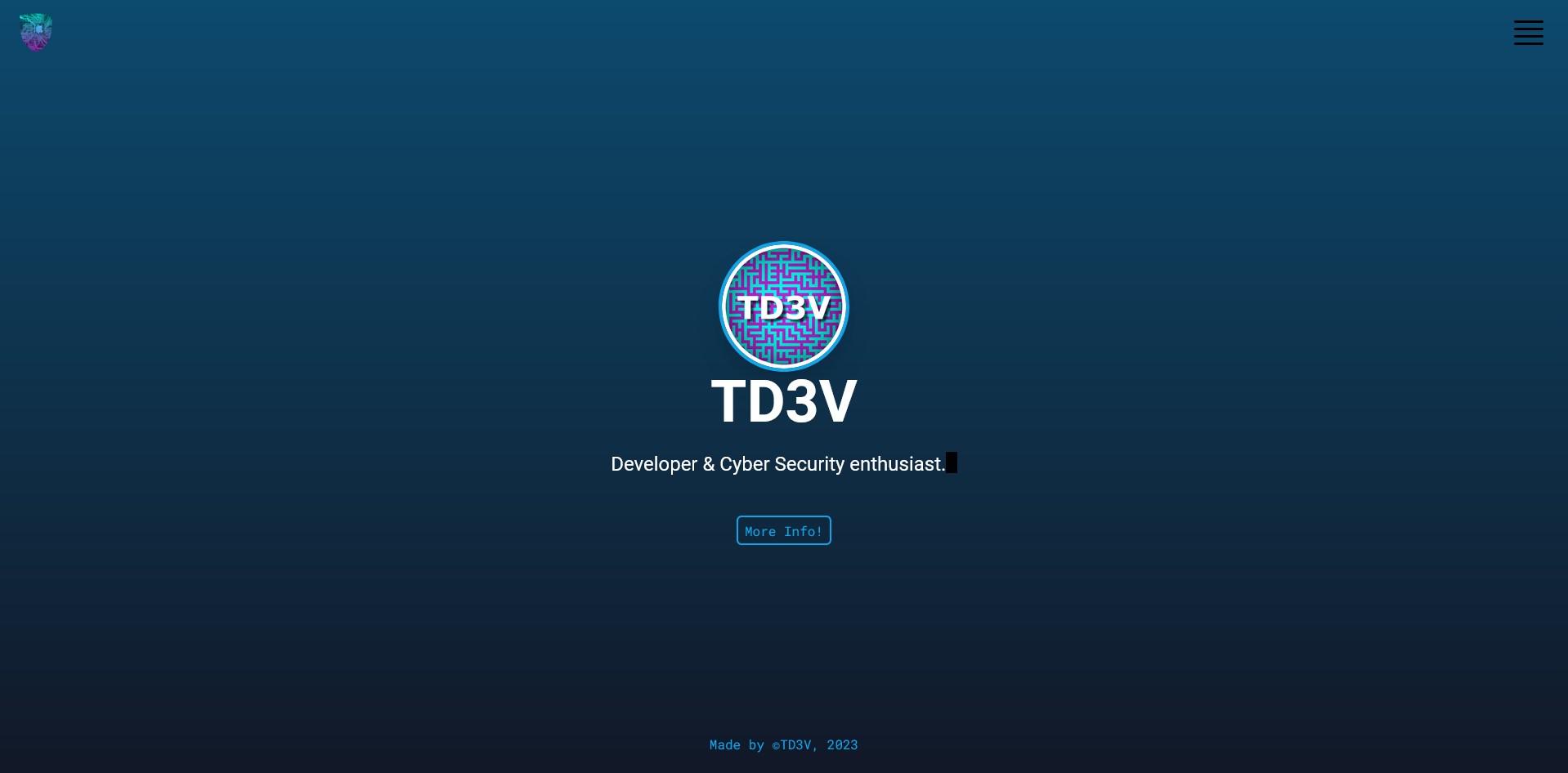 Screenshot of td3v.ch website